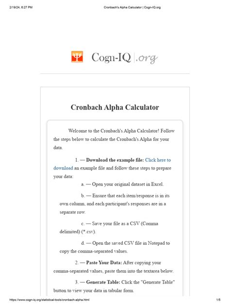 Cronbach's Alpha Calculator | PDF | Cronbach's Alpha | Comma Separated ...