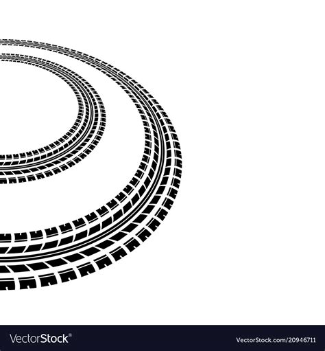 Circle tire tracks silhouette Royalty Free Vector Image