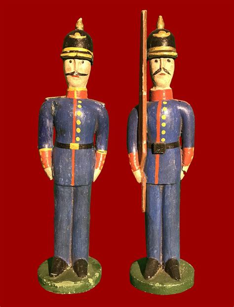 A pair of large wooden carved soldiers, circa 1880 | Antique toys, Christmas toy soldiers, Toy ...