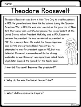 Theodore Roosevelt Biography Pack - Digital Biography Activity in Google Slides