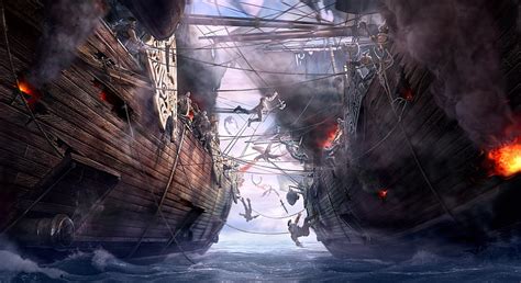 Pirate Ship Battle Wallpaper