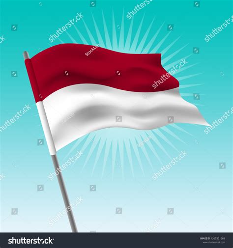 Waving Indonesia Flag Vector Drawing Illustration Stock Vector (Royalty ...