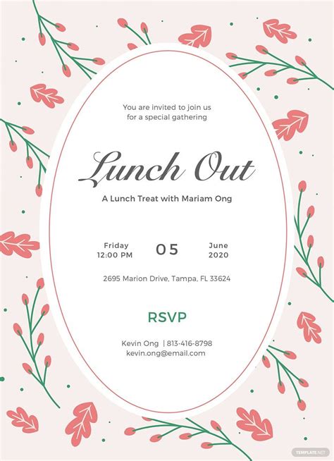 FREE Lunch Invitation Templates & Examples - Edit Online & Download | Template.net