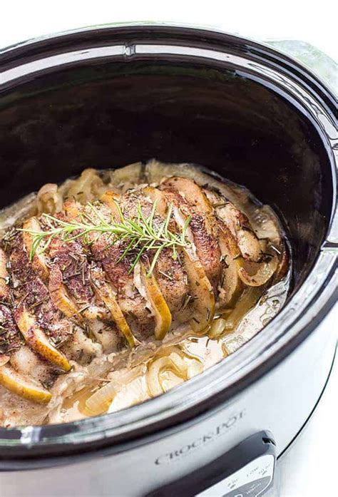 Slow Cooker Apple Rosemary Pork Loin | The Blond Cook