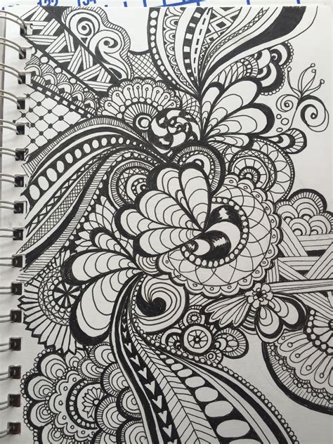 Intricate Zen Doodles in Black and White