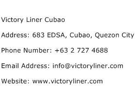 Victory Liner Cubao Address, Contact Number of Victory Liner Cubao