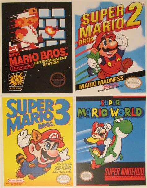 Nintendo Super Mario Bros NES/SNES Retro Video Game Box Art - Etsy