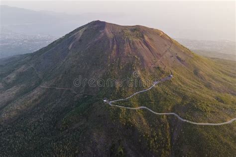 View of Mount Vesuvius Crater at Sunset, a Volcano in Naples, Campania ...