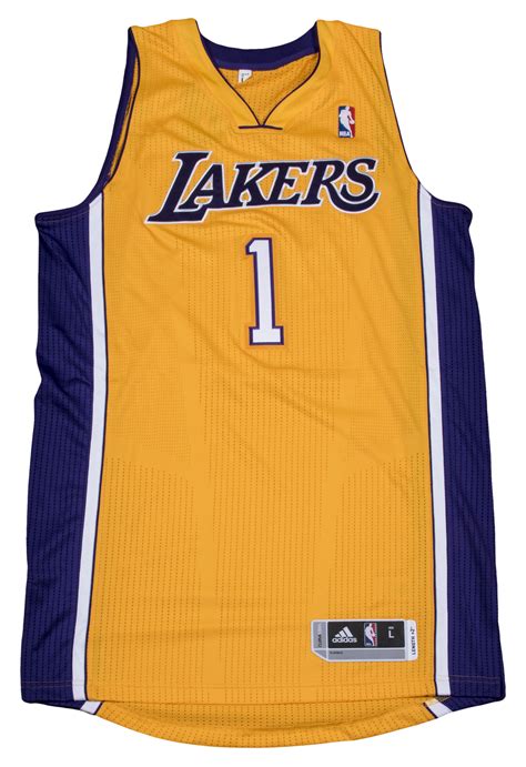 Lot Detail - D'Angelo Russell Signed Los Angeles Lakers Home Jersey ...