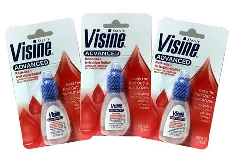 Visine Sterile Advanced: Redness + Irritation Relief Eye Drops 3 packs ...