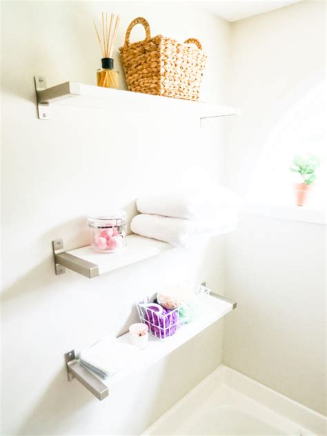 IKEA Floating Shelves Bathroom Decor • Carla Bethany Interior Design Blog