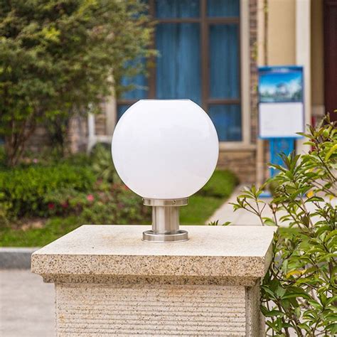 2020 Solar Power Led Round Ball Post Lights Landscape Globe Garden ...