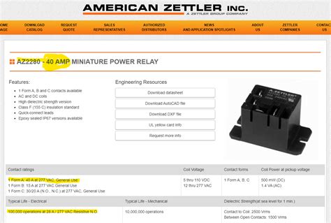 American Zettler Relay - Support - Electronic Component and Engineering Solution Forum ...