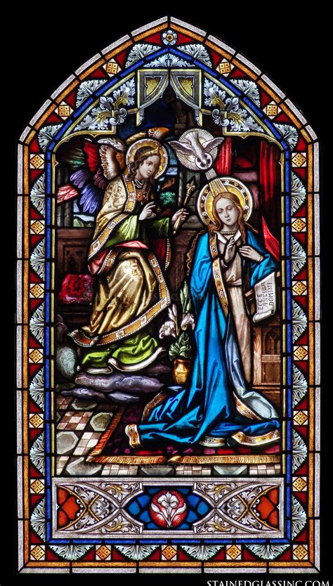 "Heavenly Annunciation" Religious Stained Glass Window