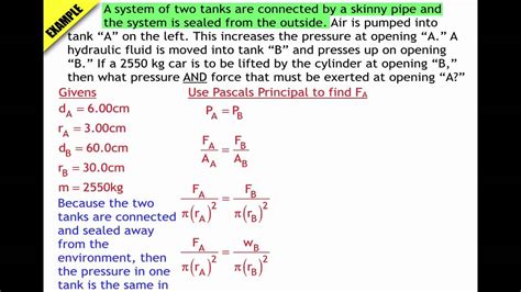 Pascal's Principle Example 2 - YouTube