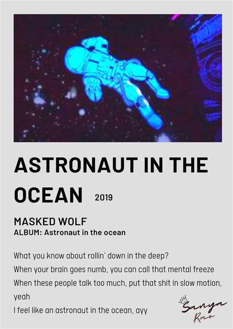 Astronaut in the Ocean song Poster~ Masked Wolf~ English song~ Hip hop/ Rap