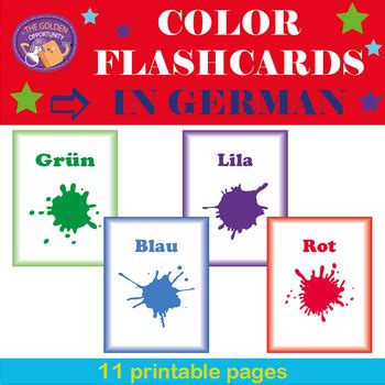 COLOR FLASHCARDS IN GERMAN by TEACHER GAIA | TPT