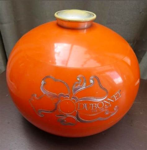 Nicht oder unleserlich signiert - Fabulous 1970s Ice Bucket reclame Dubonnet, Bright Orange ...
