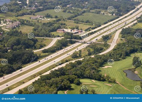 Aerial View Auto Freeway Interstate Interchange Stock Photo - Image of interstate, wisconsinart ...