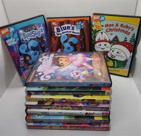 NICK JR DVD Lot (10) Dora the explorer, blues clues, ten toddler dvds ...