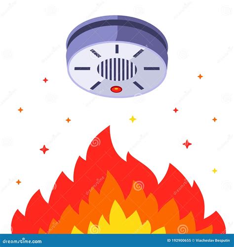 Smoke Detector Against Indoor Fire. Building Smoke Alarm Stock Vector ...