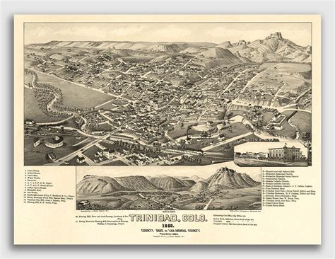 Trinidad Colorado 1882 Historic Panoramic Town Map - 24x32 | eBay