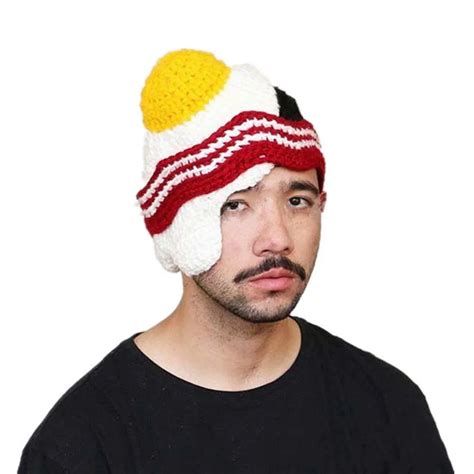 Funny Egg Beanie Caps for Men Women Handmade Crochet Winter Hats Gorro ...