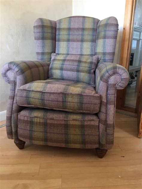 DFS Country Living Loch Leven Wingback chair in Olive Plaid | in ...