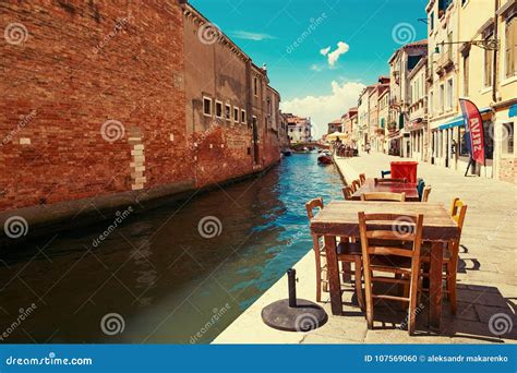 Venice, Italy - August 14, 2017: the Cozy Cafes of Venice. Editorial ...