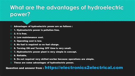 What are the advantages of hydroelectric power - YouTube