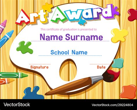 Certificate template for art award Royalty Free Vector Image