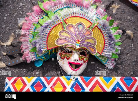 Parade of colorful smiling mask at 2018 Masskara Festival, Bacolod City, Philippines Stock Photo ...