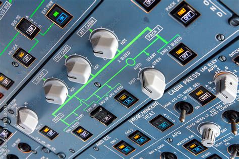 Airbus A320 overhead panel Stock Photo | Adobe Stock