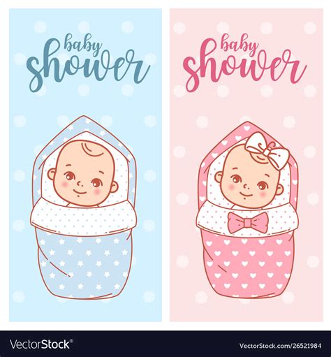 Baby shower design newborn baby girl and boy Vector Image