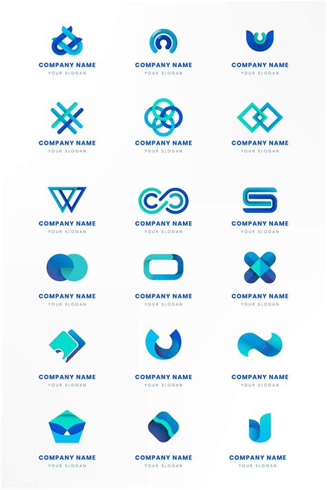 Blue logo branding design vector set