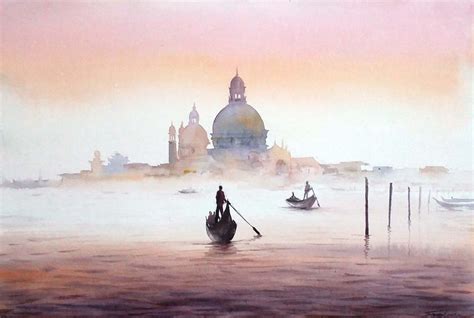 Winter Morning Venice - Watercolor Painting (2016) Watercolour by Samiran Sarkar in 2021 ...