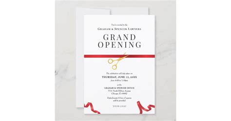 Grand Opening Red Ribbon Cutting Ceremony Invitation | Zazzle