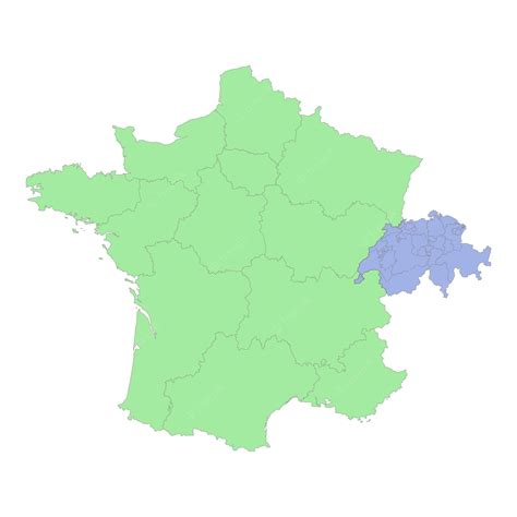 Premium Vector | High quality political map of france and switzerland ...