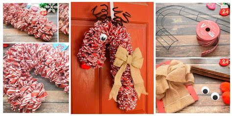 Candy Cane Reindeer Wreath | The TipToe Fairy