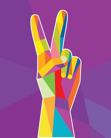 Peace Hand Sign - Low Poly Vector Stock Clipart | Royalty-Free | FreeImages