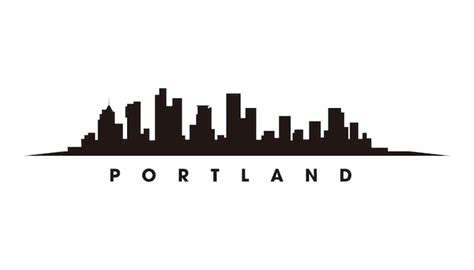 Premium Vector | Portland skyline silhouette vector