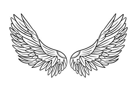 Premium Vector | Sketch angel wings. Angel feather wing. Vector illustration.