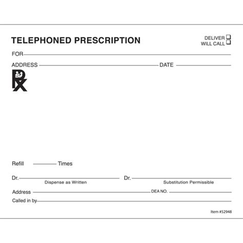 Prescription Form Template