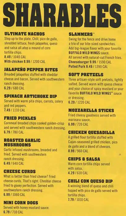 Buffalo Wild Wings Menu, Menu for Buffalo Wild Wings, Warrington, Bucks ...