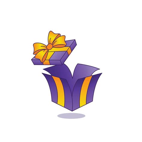 3D gift box logo with open box cover style. icon vector illustration 14310361 Vector Art at Vecteezy