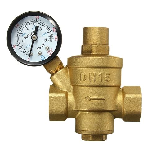 Adjustable DN15 Bspp Brass Water Pressure Reducing Valve with Gauge Flow | Alexnld.com