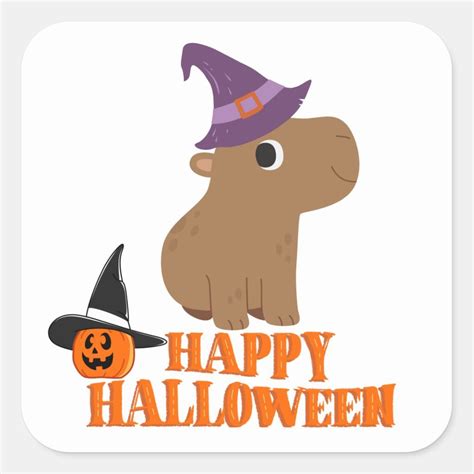 Funny Halloween Capybara Square Sticker | Zazzle in 2023 | Halloween funny, Capybara, Vintage ...