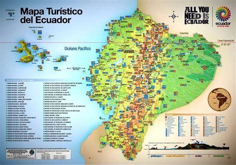 Mapas de atractivos turísticos en Ecuador - PlanetAndes