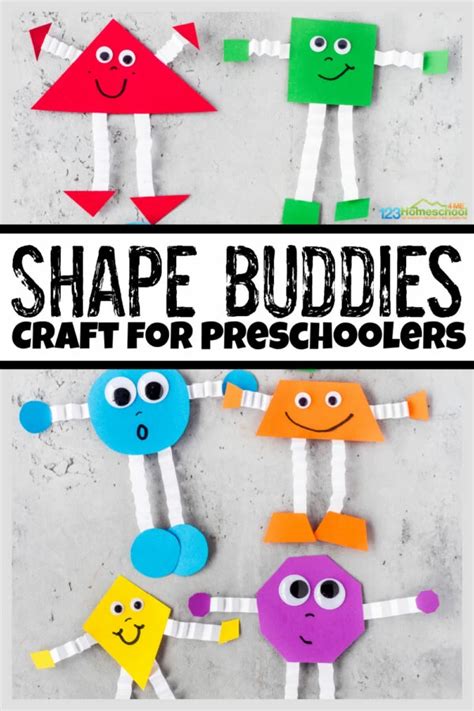 Shape buddies craft for preschoolers – Artofit