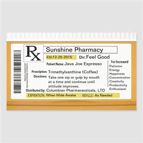 Prescription Bottle Label Template Microsoft Word